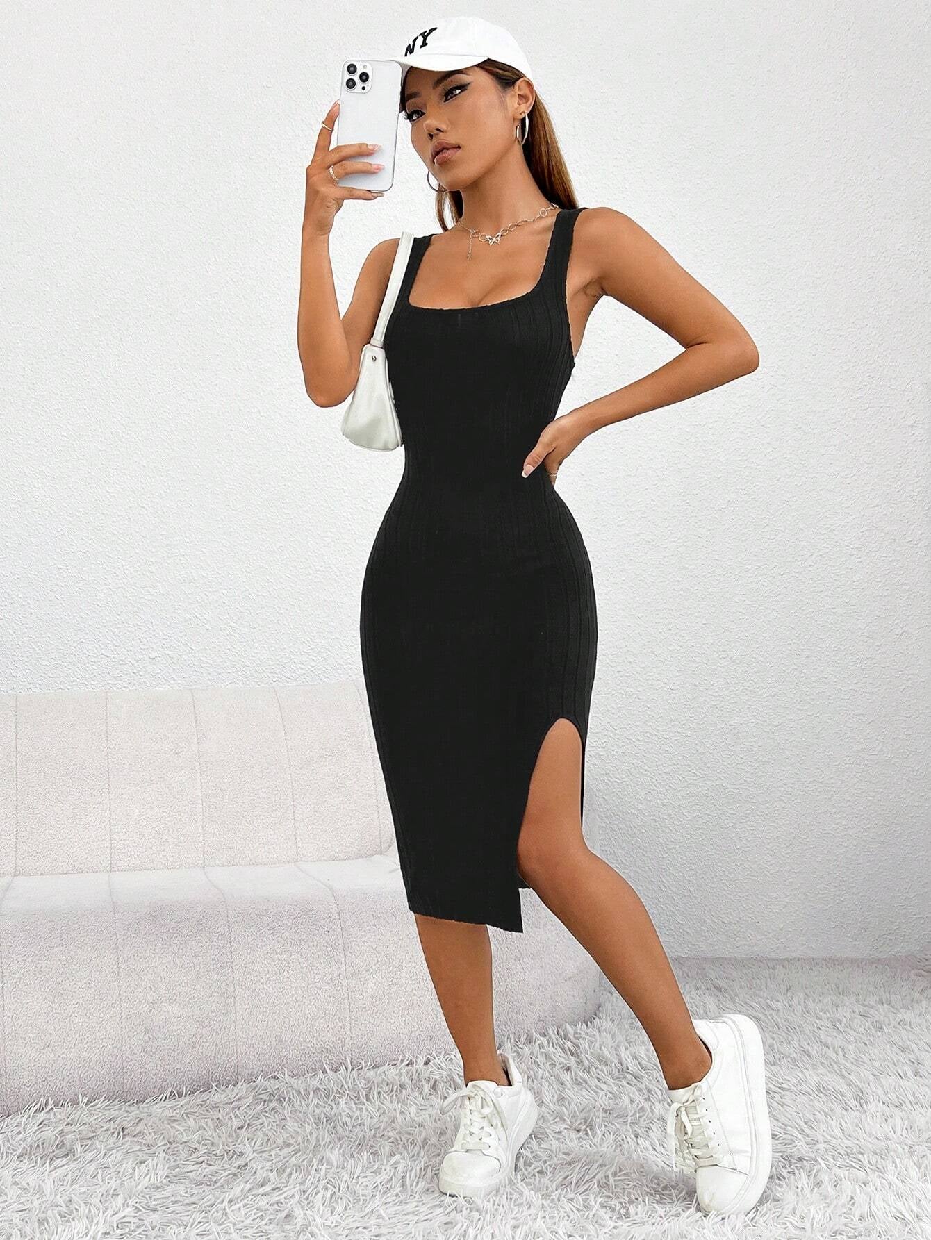 PETITE Split Thigh Tank Dress,Summer Dresses for Women,Summer Dresses for Women