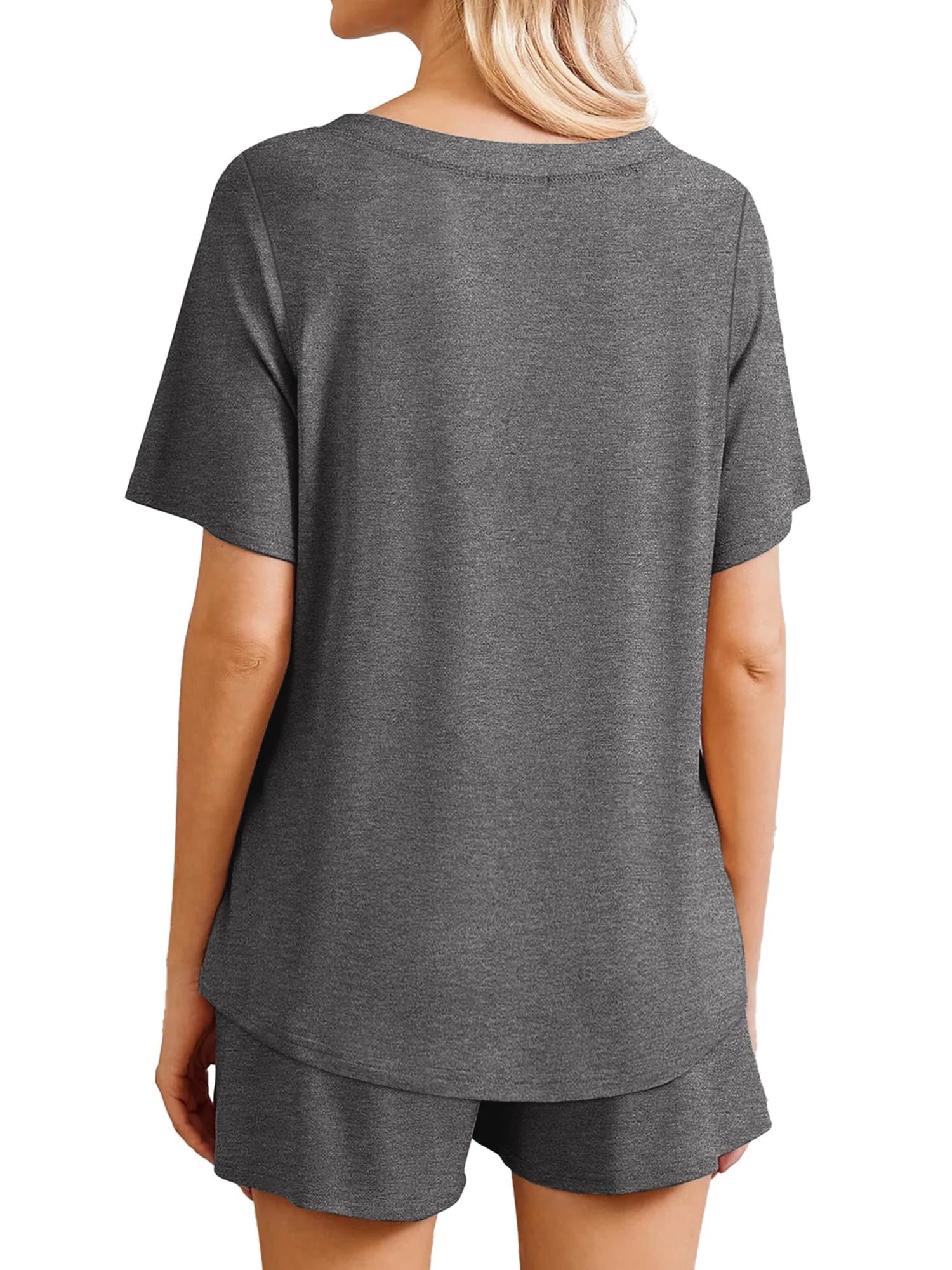 Womens Pajamas Sets Button down Tops and Drawstring Shorts with Pockets Two Piece Lounge Sets Oufits