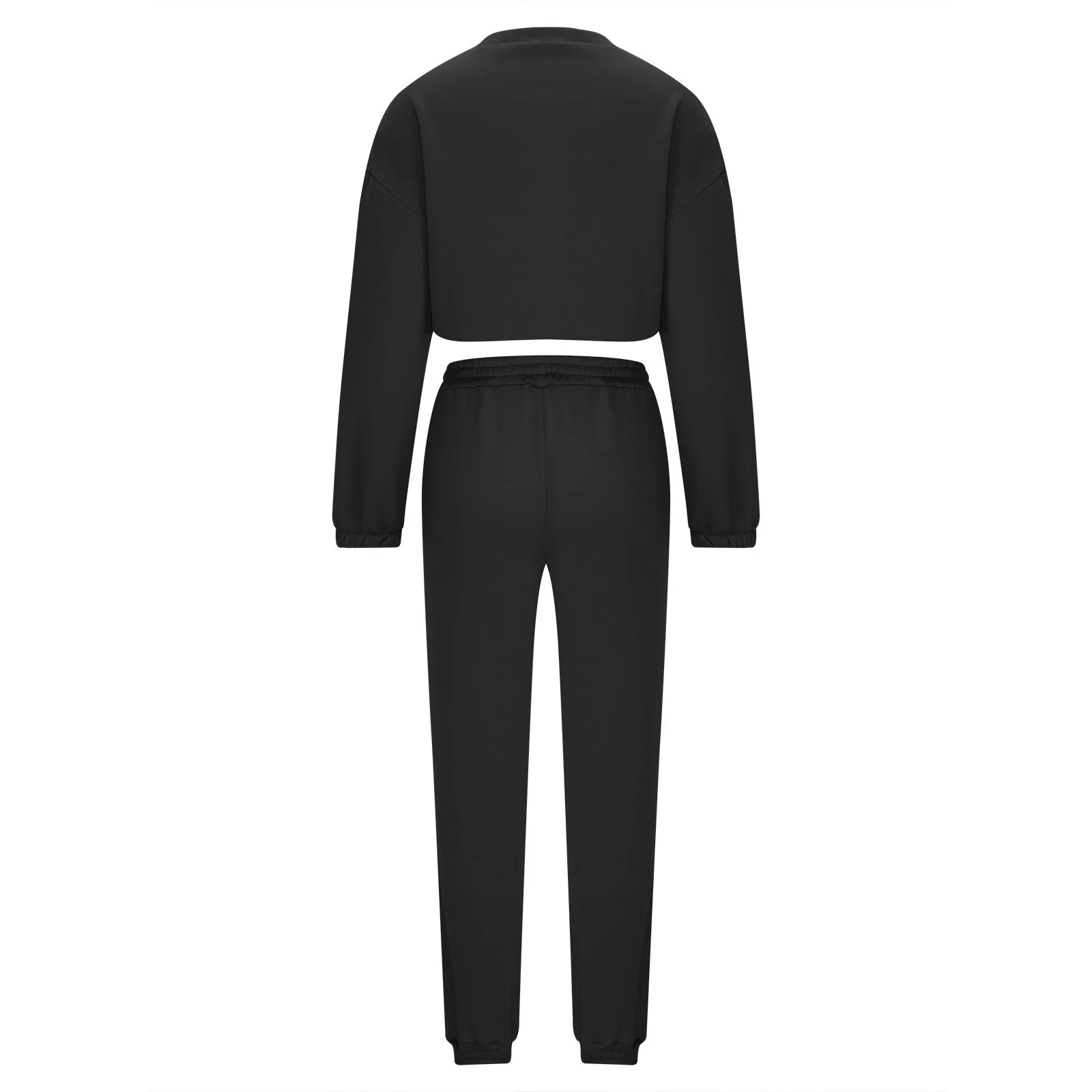 Sweatsuit 2Pcs Set for Women Casual Tracksuit Long Sleeve Crop Sweatshirt and Sweatpants 2 Piece Solid Outfits Tracksuits